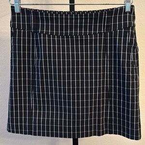 Jofit Athletic Skort Pull-On Slimming Waistband Black & White Window Pane Size L